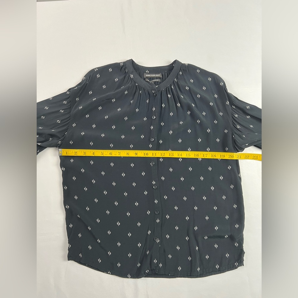Something Navy Button Down Top - image 8